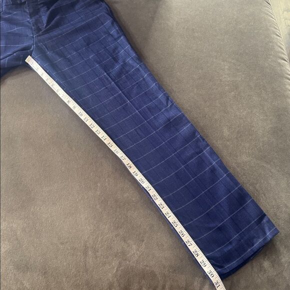Men’s Blue Plaid 3 Piece Slim Fit Formal Business Suit Jacket 38 Pants 34 NWT - Picture 12 of 15